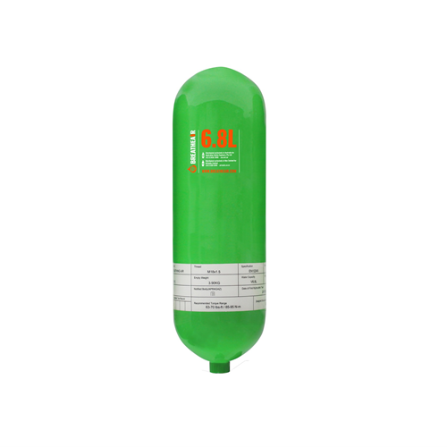 Breatheair 68l Composite Scba 300 Bar Cylinder Green Crossflow Valve With Buffer Breathing 6303